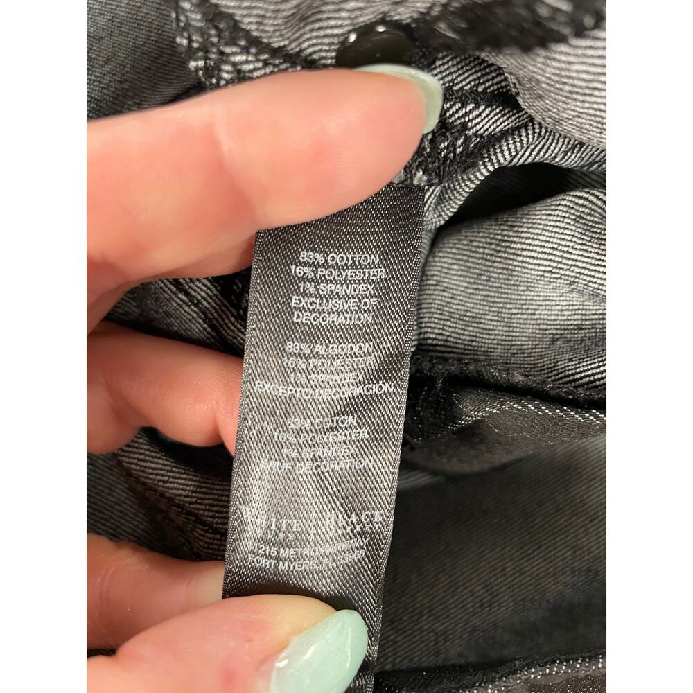 WHBM black on black patterned noir jeans women's size medium - Picture 3 of 5